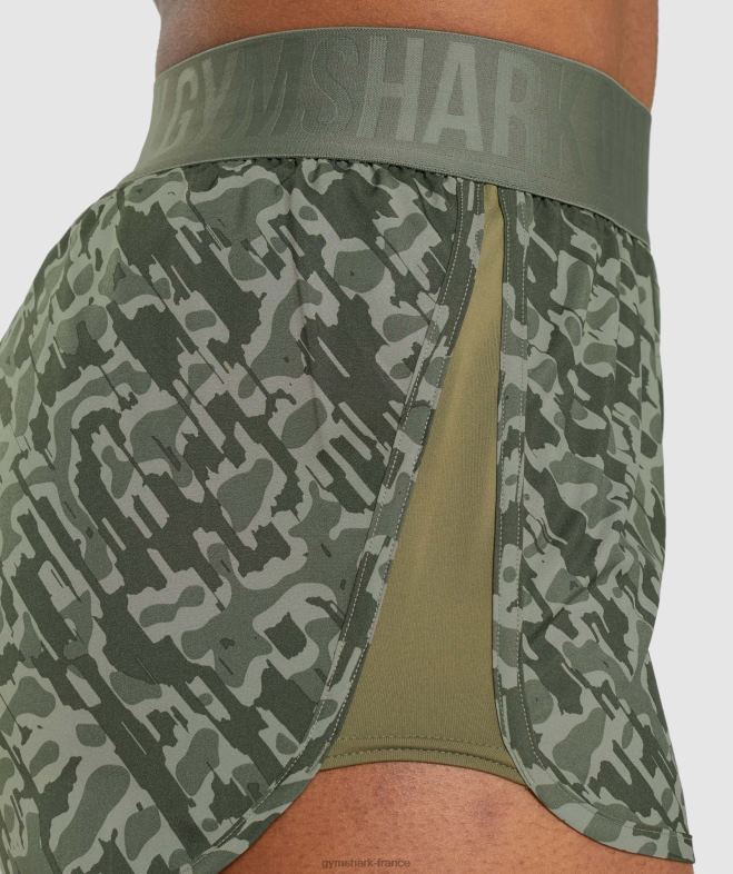 Gymshark short d\entraînement ample imprimé vert femmes 6HF2877