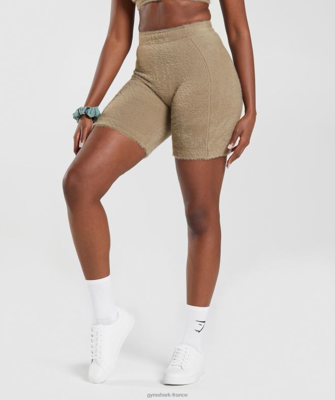 Gymshark short en maille à cils Whitney brun ciment femmes 6HF28101