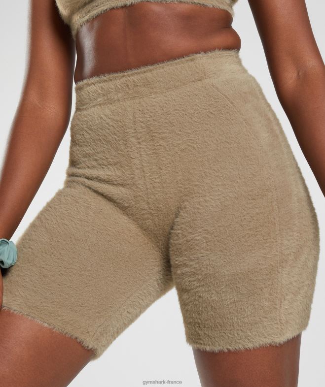 Gymshark short en maille à cils Whitney brun ciment femmes 6HF28101