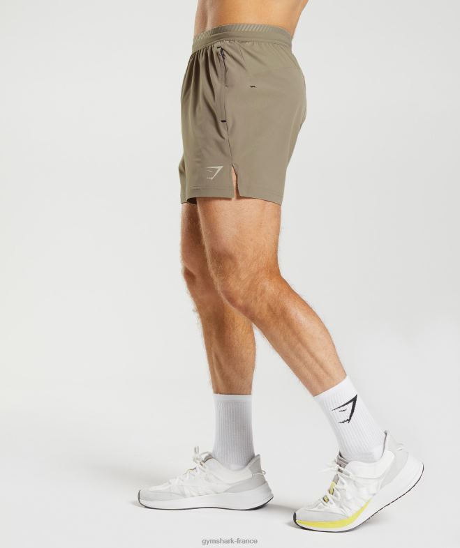 Gymshark short hybride apex 5 brun terreux Hommes 6HF28550