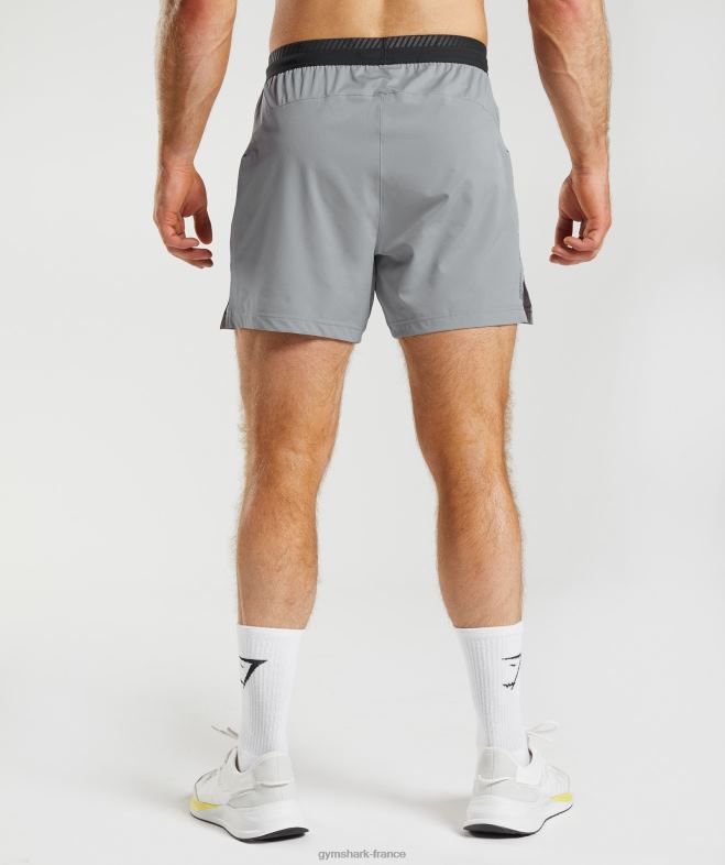 Gymshark short hybride apex 5 gris dérive Hommes 6HF28546