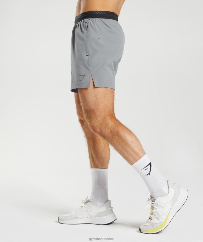 Gymshark short hybride apex 5 gris dérive Hommes 6HF28546