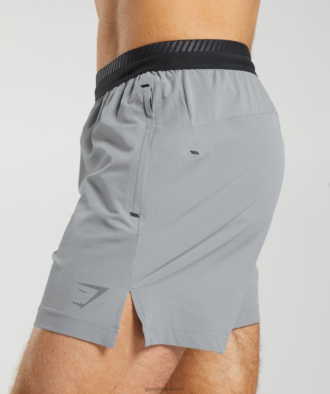 Gymshark short hybride apex 5 gris dérive Hommes 6HF28546