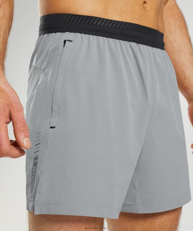 Gymshark short hybride apex 5 gris dérive Hommes 6HF28546