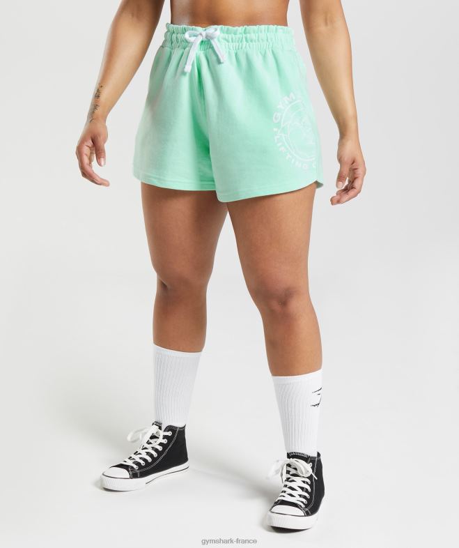 Gymshark short héritage bleu turbo femmes 6HF2869