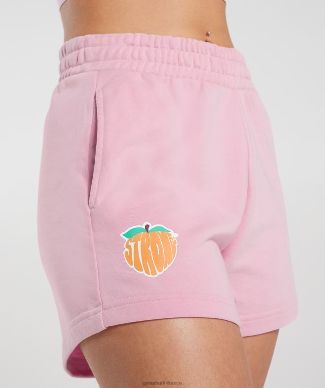 Gymshark short pêche fort barbe à papa rose femmes 6HF2835