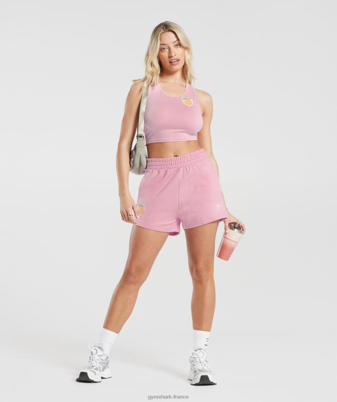 Gymshark short pêche fort barbe à papa rose femmes 6HF2835
