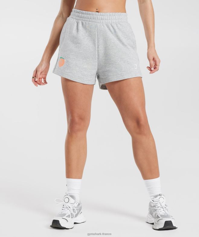 Gymshark short pêche fort chiné gris clair femmes 6HF2830