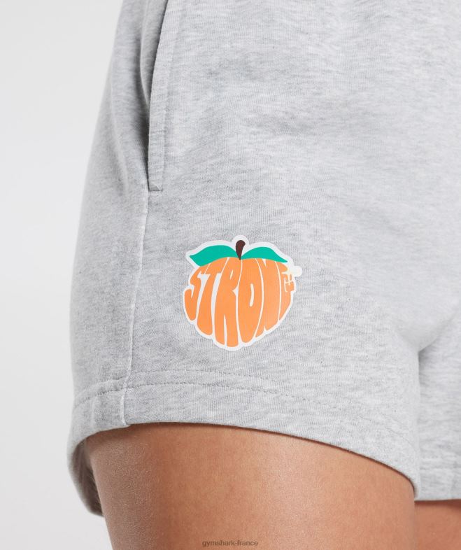 Gymshark short pêche fort chiné gris clair femmes 6HF2830