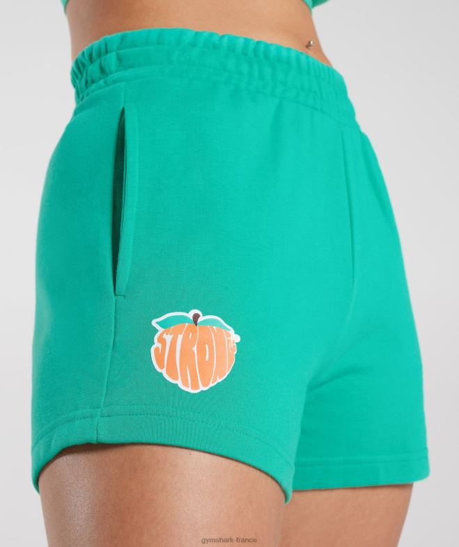 Gymshark short pêche fort vert clair femmes 6HF2837
