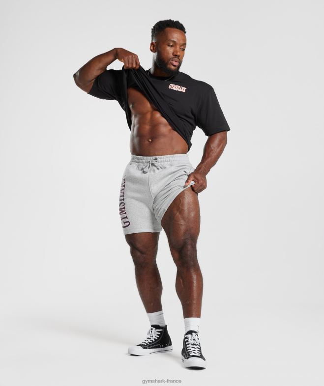 Gymshark short rétro chiné à noyau gris clair Hommes 6HF28535