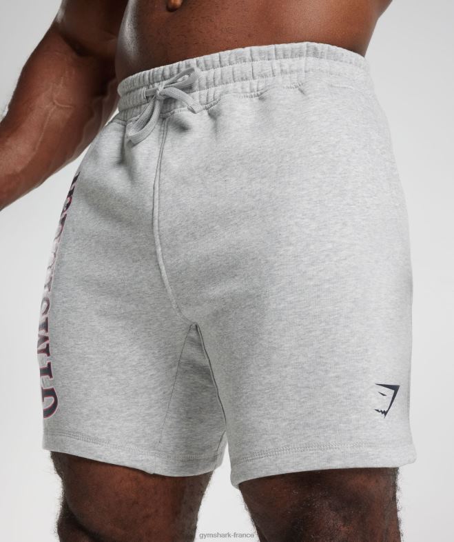 Gymshark short rétro chiné à noyau gris clair Hommes 6HF28535