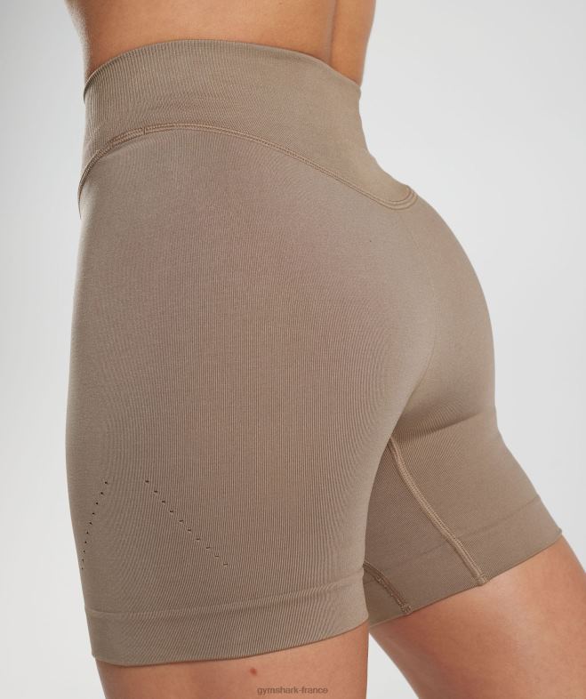 Gymshark short sans couture en sueur brun fossile femmes 6HF2820