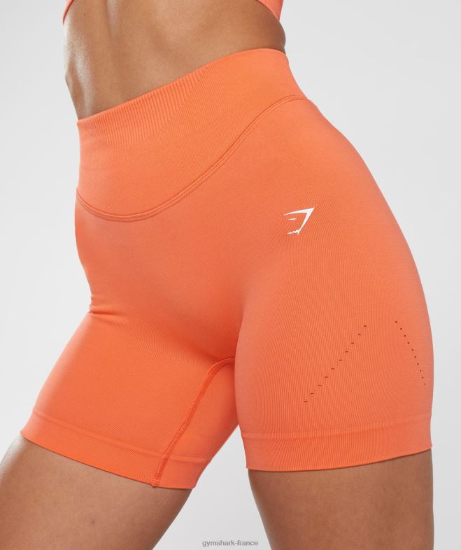 Gymshark short sans couture en sueur orange aérospatiale femmes 6HF28102