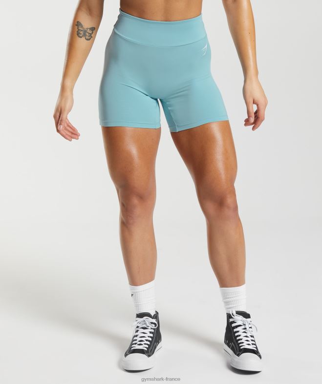 Gymshark short serré gs power original bleu iceberg femmes 6HF2819