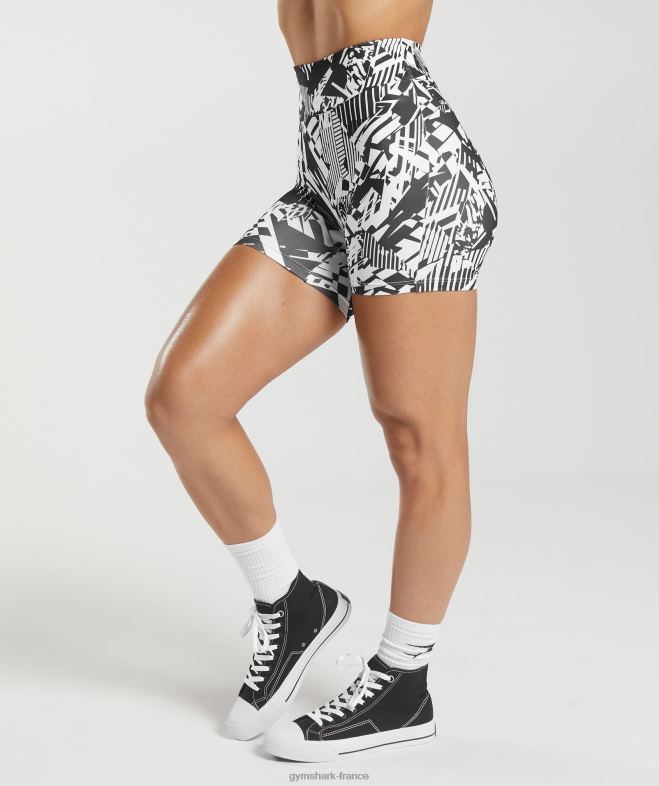 Gymshark short serré gs power original impression noire femmes 6HF2892