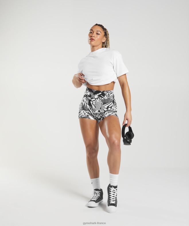 Gymshark short serré gs power original impression noire femmes 6HF2892