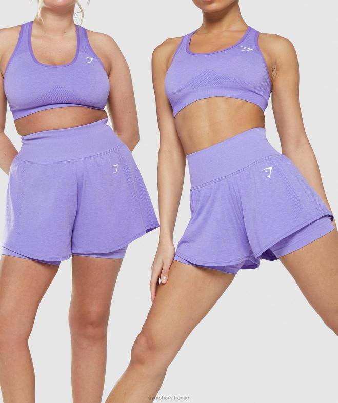 Gymshark short vital sans couture 20 2 en 1 Marne violet vif femmes 6HF2879