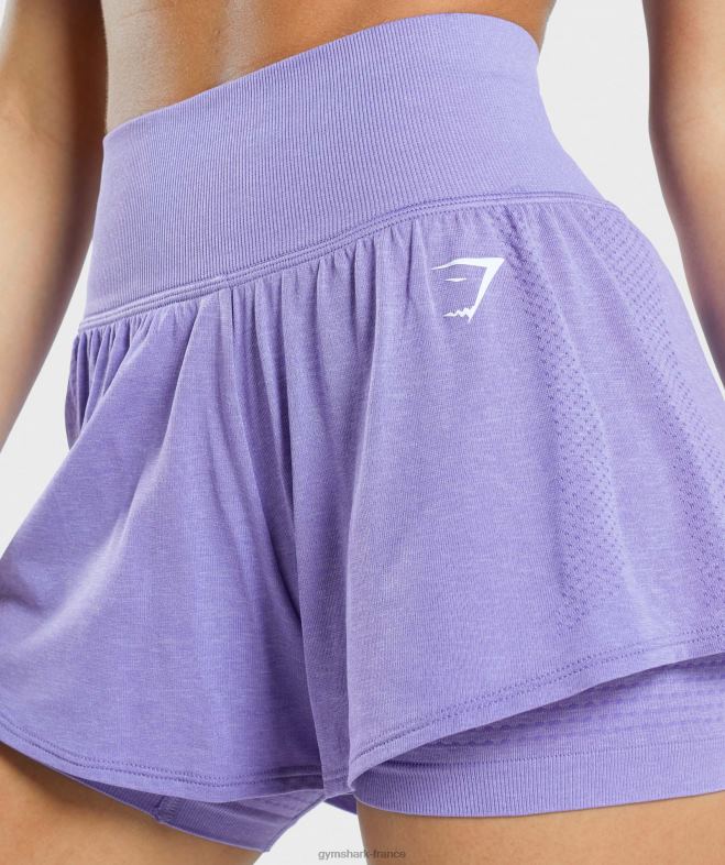 Gymshark short vital sans couture 20 2 en 1 Marne violet vif femmes 6HF2879