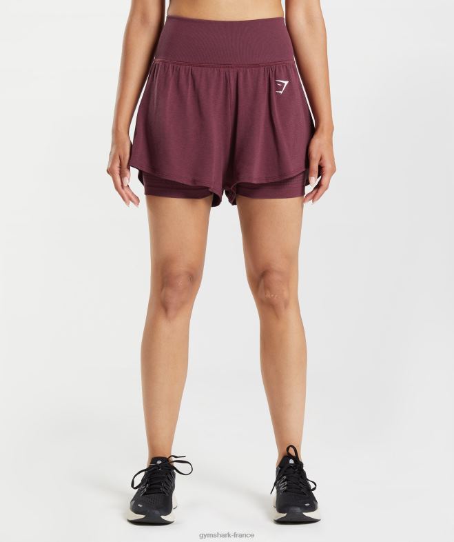 Gymshark short vital sans couture 20 2 en 1 marne marron cuite femmes 6HF2865