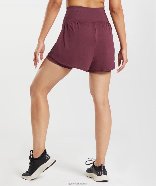 Gymshark short vital sans couture 20 2 en 1 marne marron cuite femmes 6HF2865