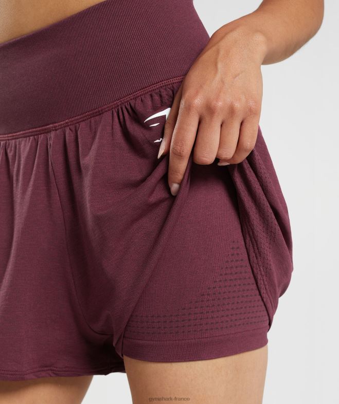Gymshark short vital sans couture 20 2 en 1 marne marron cuite femmes 6HF2865