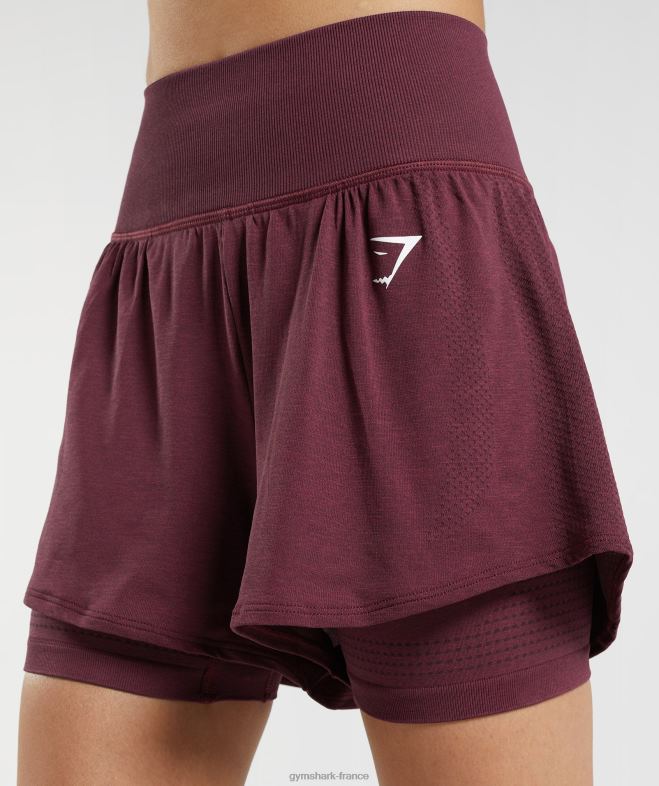 Gymshark short vital sans couture 20 2 en 1 marne marron cuite femmes 6HF2865