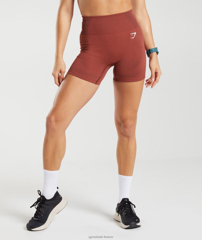 Gymshark short vital sans couture 20 marne rouge brique femmes 6HF2813