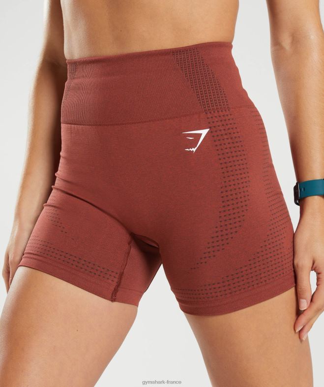 Gymshark short vital sans couture 20 marne rouge brique femmes 6HF2813