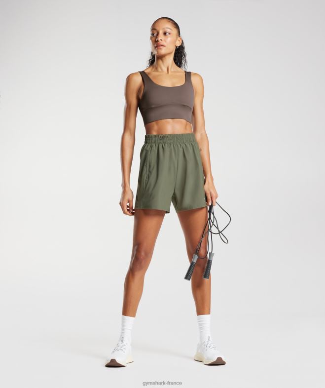 Gymshark short à poches tissées olive poussiéreuse femmes 6HF2855