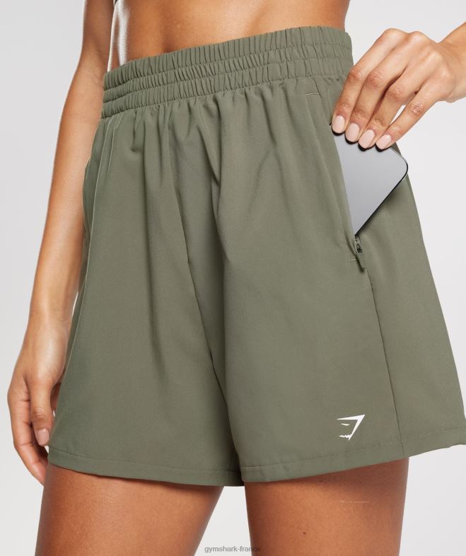 Gymshark short à poches tissées olive poussiéreuse femmes 6HF2855