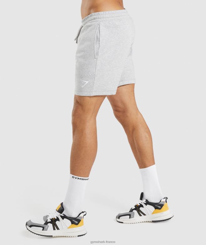 Gymshark short à écusson chiné gris clair Hommes 6HF28568