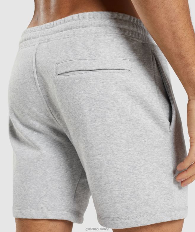 Gymshark short à écusson chiné gris clair Hommes 6HF28568