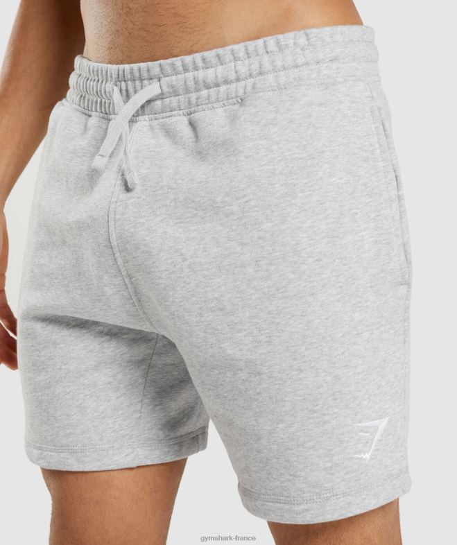 Gymshark short à écusson chiné gris clair Hommes 6HF28568