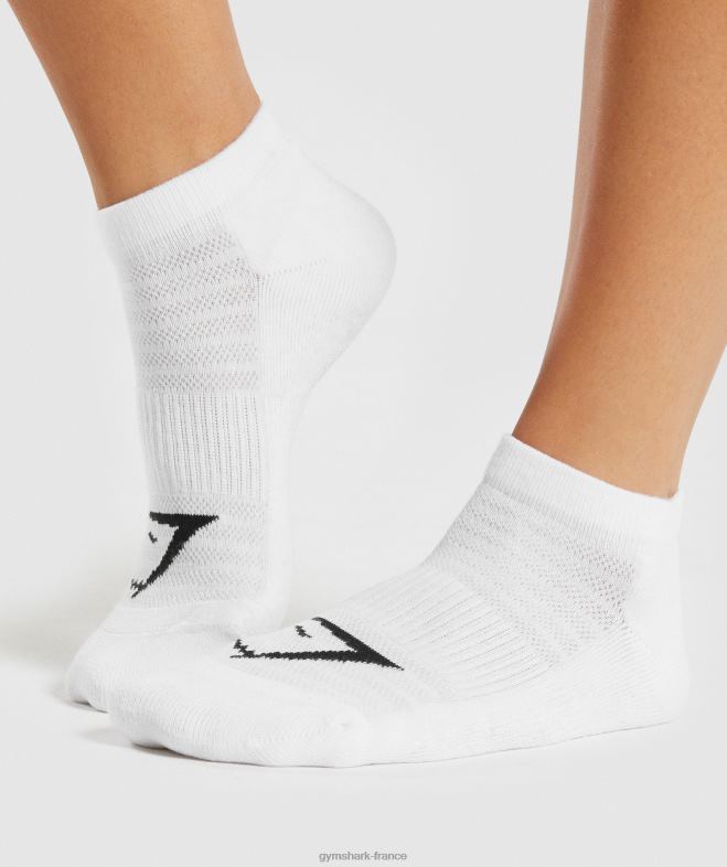 Gymshark socquettes paquet de 3 blanc unisexe 6HF281101