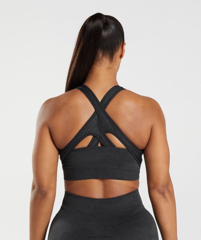 Gymshark soutien-gorge de sport adapt camouflage sans coutures noir/gris onyx femmes 6HF28192