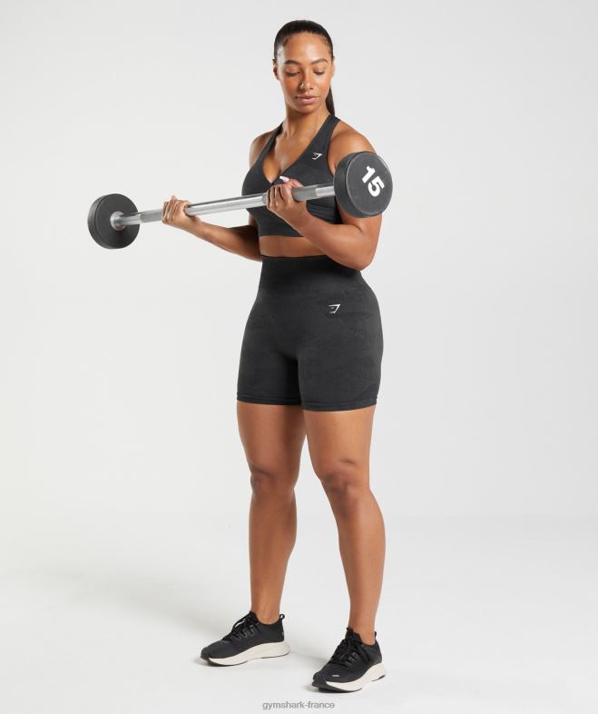 Gymshark soutien-gorge de sport adapt camouflage sans coutures noir/gris onyx femmes 6HF28192