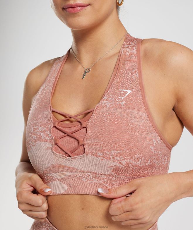 Gymshark soutien-gorge de sport adapt camouflage sans coutures rose brumeux-rose brumeux femmes 6HF28139