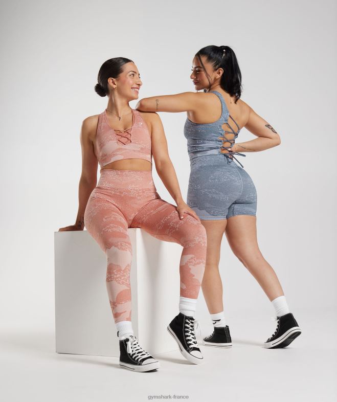 Gymshark soutien-gorge de sport adapt camouflage sans coutures rose brumeux-rose brumeux femmes 6HF28139