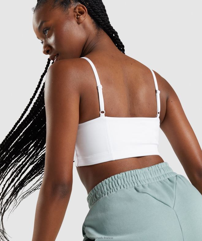 Gymshark soutien-gorge de sport bandeau blanc femmes 6HF28129