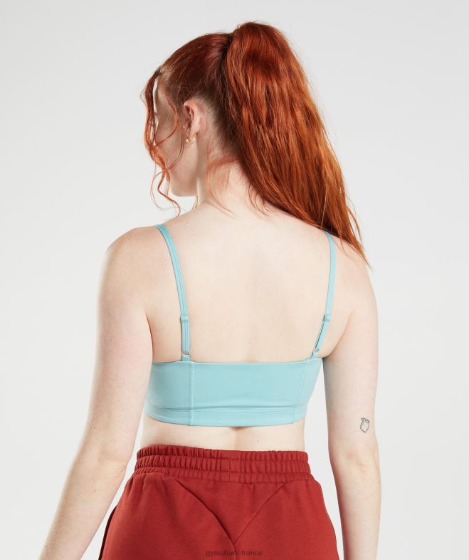 Gymshark soutien-gorge de sport bandeau bleu perle femmes 6HF28225