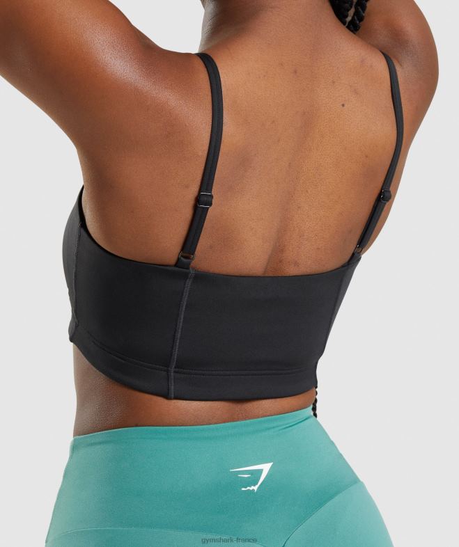 Gymshark soutien-gorge de sport bandeau noir femmes 6HF28159