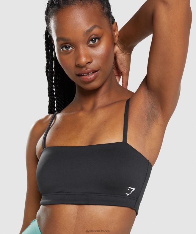 Gymshark soutien-gorge de sport bandeau noir femmes 6HF28159