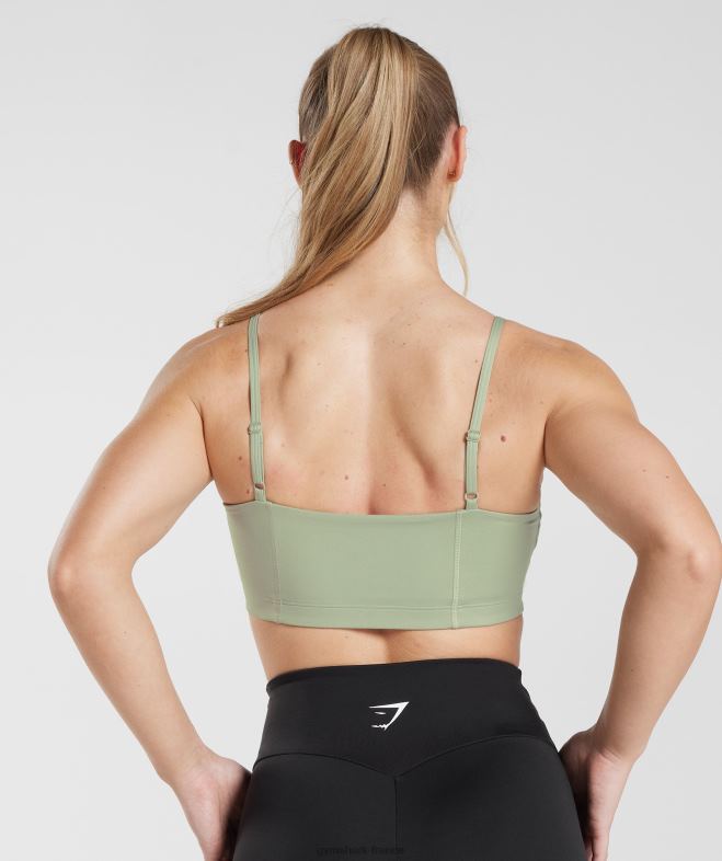 Gymshark soutien-gorge de sport bandeau vert olive clair femmes 6HF28210