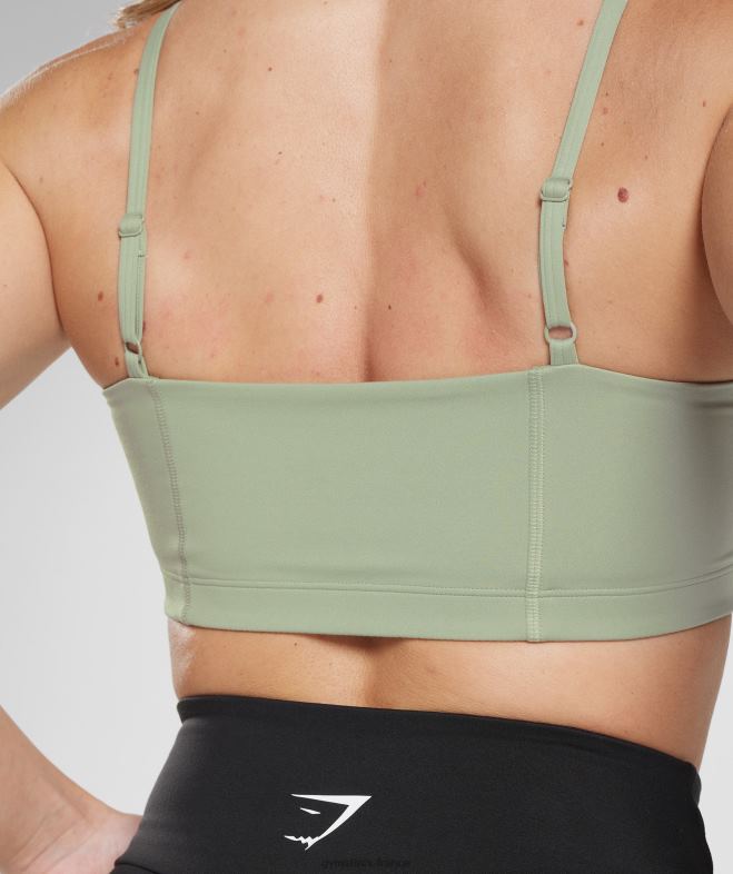 Gymshark soutien-gorge de sport bandeau vert olive clair femmes 6HF28210