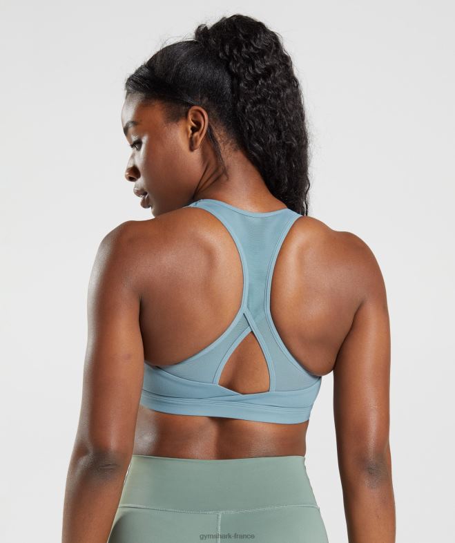 Gymshark soutien-gorge de sport croisé bleu tonnerre femmes 6HF28141