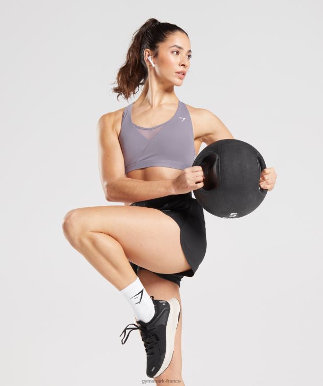 Gymshark soutien-gorge de sport croisé lavande ardoise femmes 6HF28140