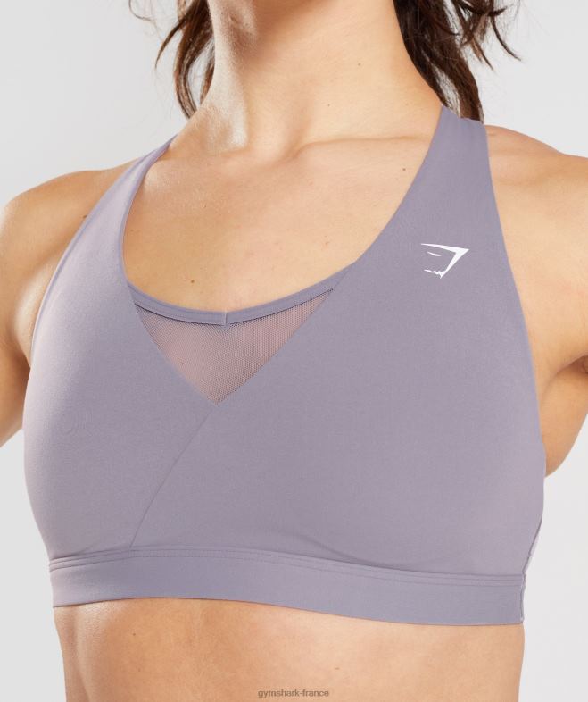 Gymshark soutien-gorge de sport croisé lavande ardoise femmes 6HF28140
