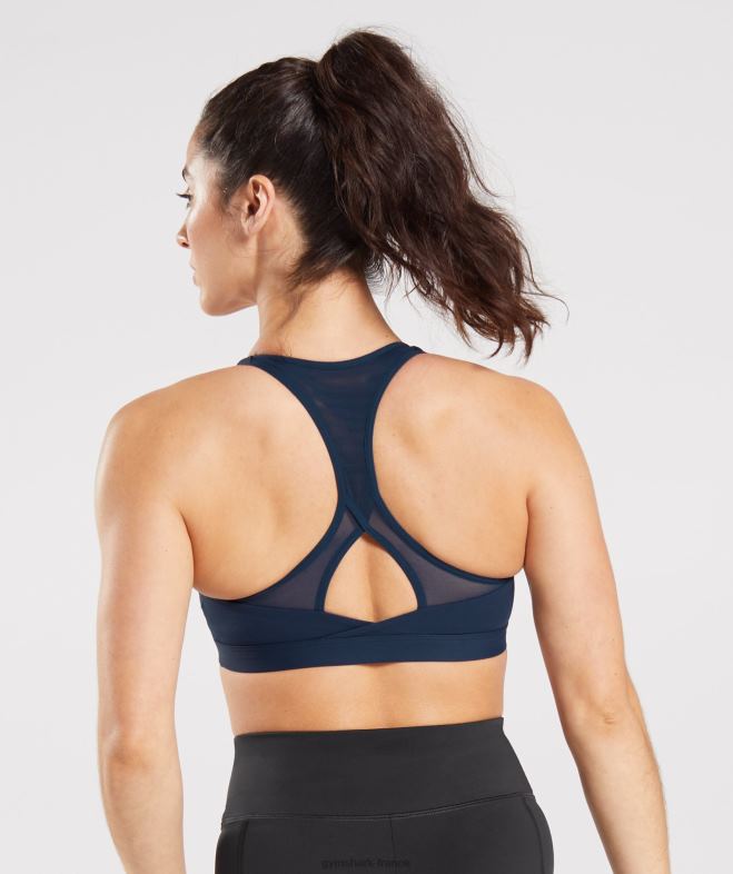 Gymshark soutien-gorge de sport croisé marine femmes 6HF28155