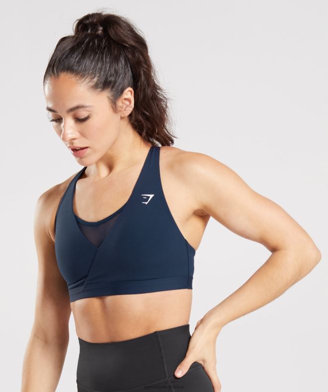 Gymshark soutien-gorge de sport croisé marine femmes 6HF28155